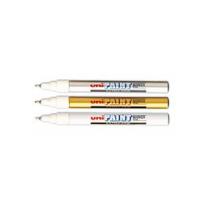 Uni Paint Marker PX203 - Couleur Or, Argent et Blanc