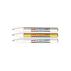 Uni Paint Marker PX203 - Couleur Or, Argent et Blanc