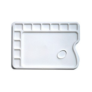 Palette de peintre en plastique rectangulaire - 12 cases