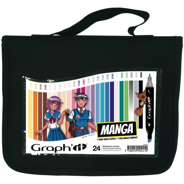 Trousse Manga 24 marqueurs GRAPH'IT