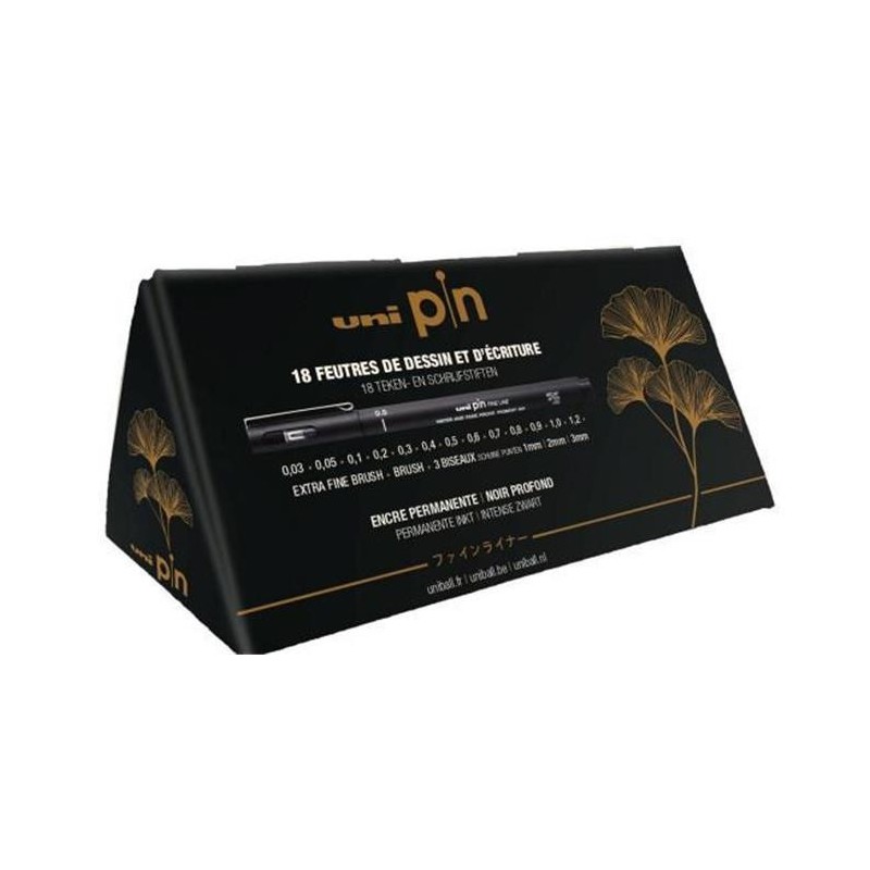 Coffre cadeau de  18 feutres Uni-Pin