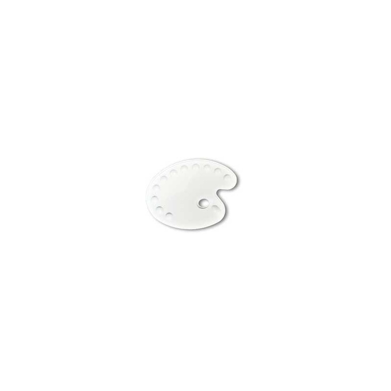 Palette pour peintre ovale en plastique