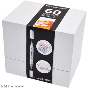 Coffret 60 marqueurs à alcool GRAPH'IT BRUSH