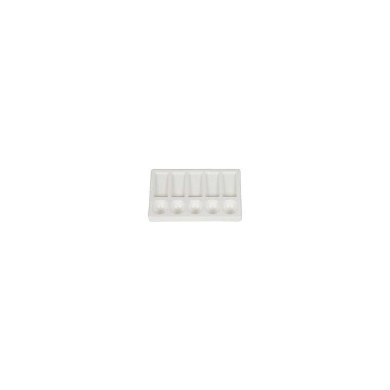 Palette de peintre en plastique rectangulaire de 10 cases