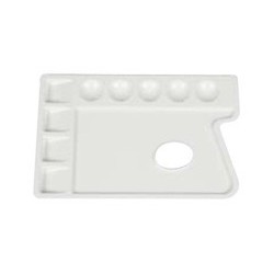Palette de peintre en plastique rectangulaire de 9 cases