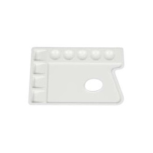 Palette de peintre en plastique rectangulaire - 9 cases