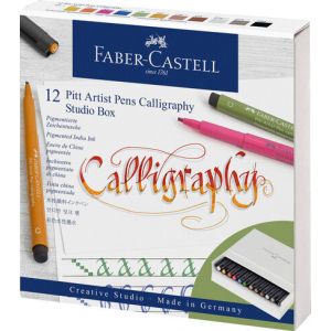 Pochette 4 Feutres Noirs S F M et Brush Pitt Artist Pen Faber Castell