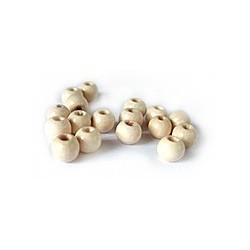 Perles bois rond - "Naturel"