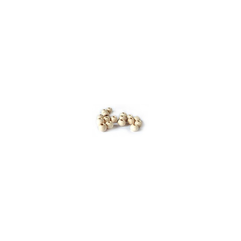 Perles bois rond - "Naturel"