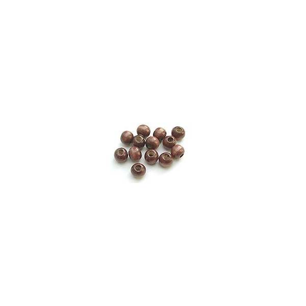 Perles bois rond - "Marron"