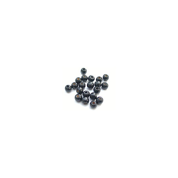 Perles bois rond - "Noir"