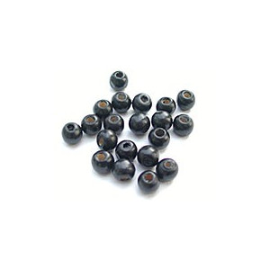Perles bois rond - "Noir"