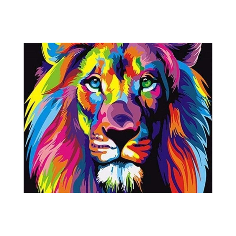 Peinture par numéros - Lion Pop Art - Figured'Art 