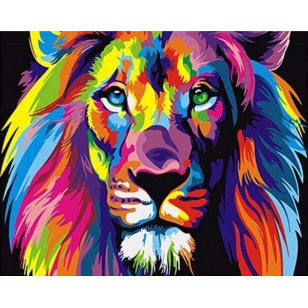 Peinture par numéros - Lion Pop Art - Figured'Art 