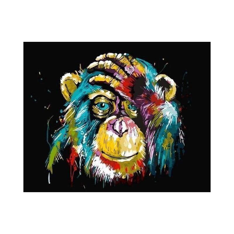 Peinture par numéros - Babouin Pop Art - Figured'Art 