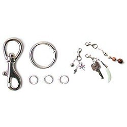 Porte-clé mousqueton avec anneaux