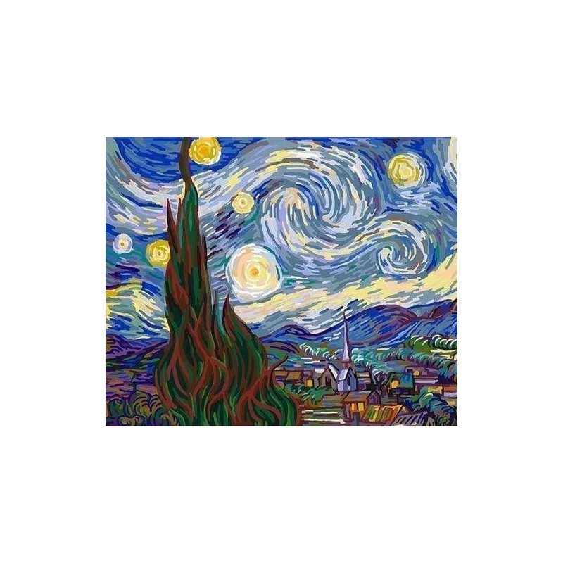 Peinture par numéros - Van Gogh Nuit Etoilée - Figured'Art 