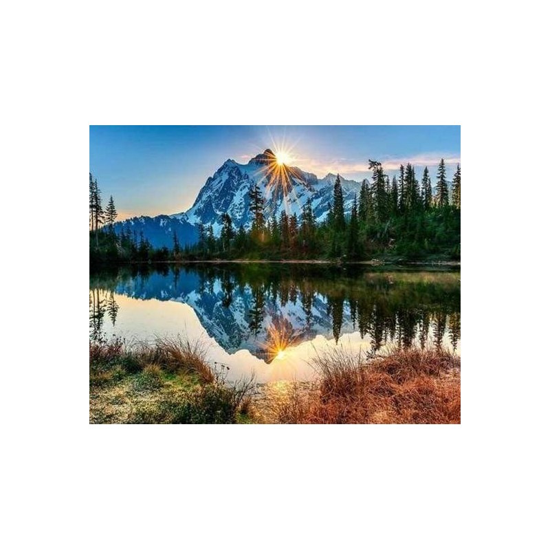 Peinture par numéros - Lac et Reflet de Montagne - Figured'Art 