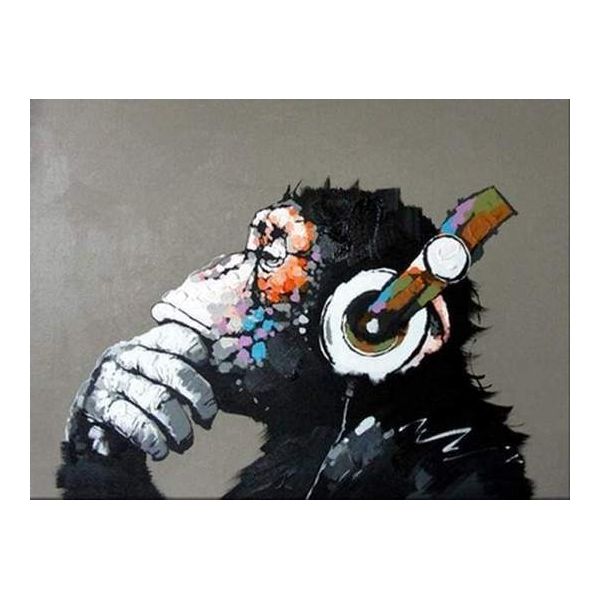 Peinture par numéros - Singe casque audio - Figured'Art 