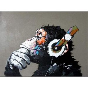 Peinture par numéros - Singe casque audio - Figured'Art 