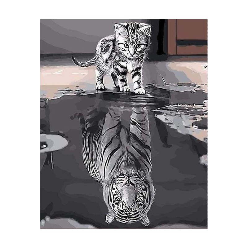 Peinture par numéros - Chaton Reflet Tigre - Figured'Art 