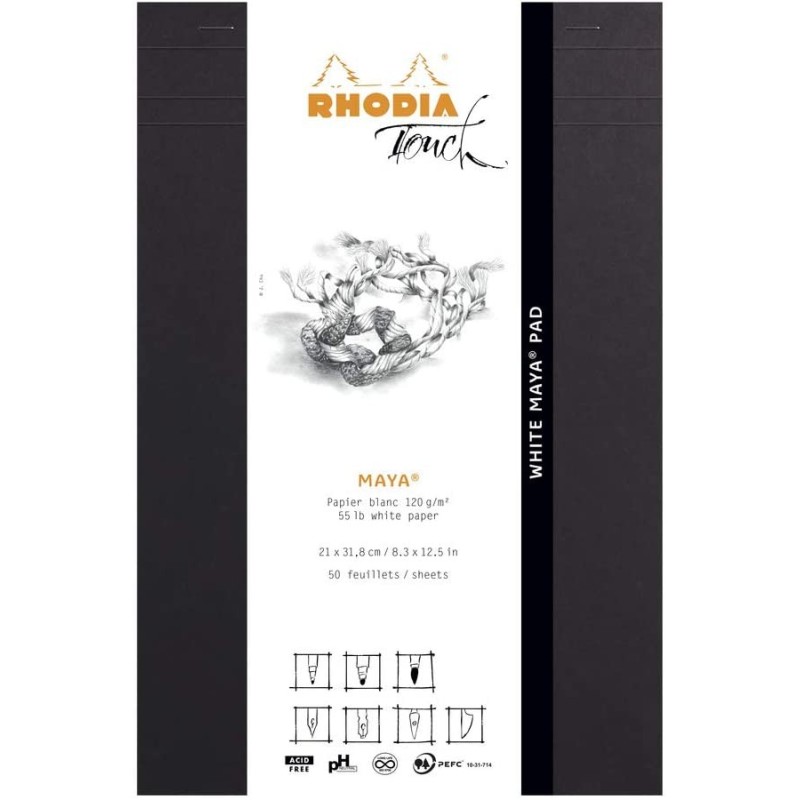 Rhodia Touch - Bloc papier Maya blanc 