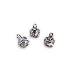 Pendentif métal - Motif Fleur ton violet