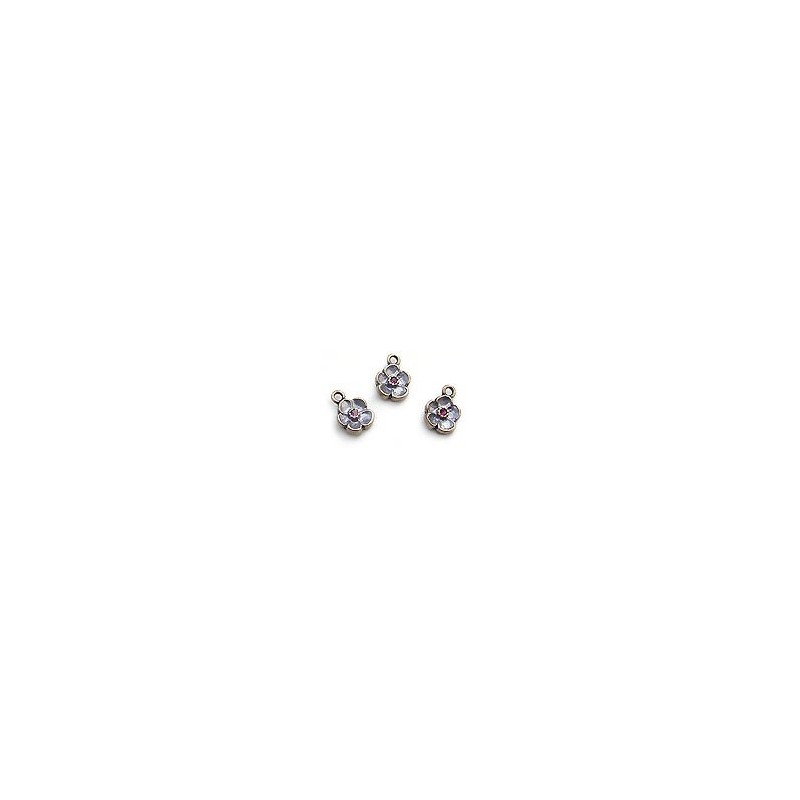 Pendentif métal - Motif Fleur ton violet