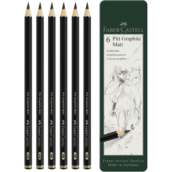Set de 6 crayons Pitt Graphite Matt - Faber-Castell