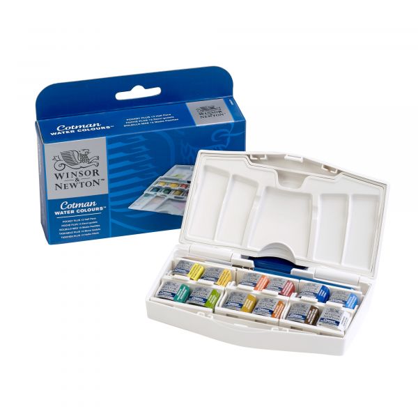 Boîte aquarelle Cotman - Pocket plus 12 demi-godets