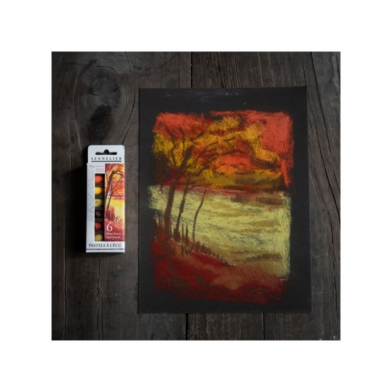 Etui 6 demi pastels à l'écu - Automne - Sennelier