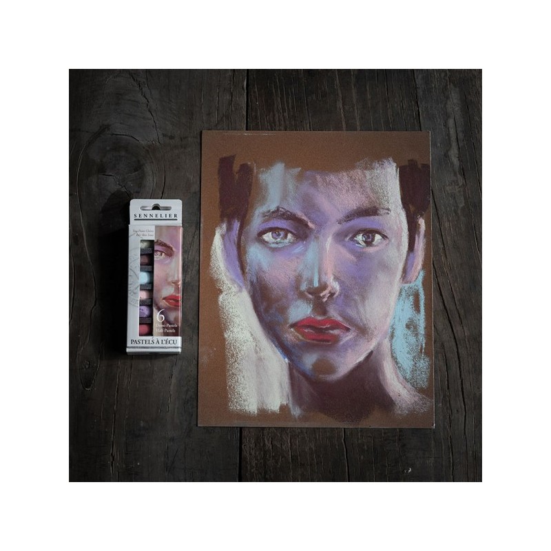 Etui 6 demi pastels à l'écu - Portrait teintes claires - Sennelier