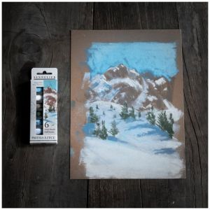 Etui 6 demi pastels à l'écu - Paysage d'hiver - Sennelier