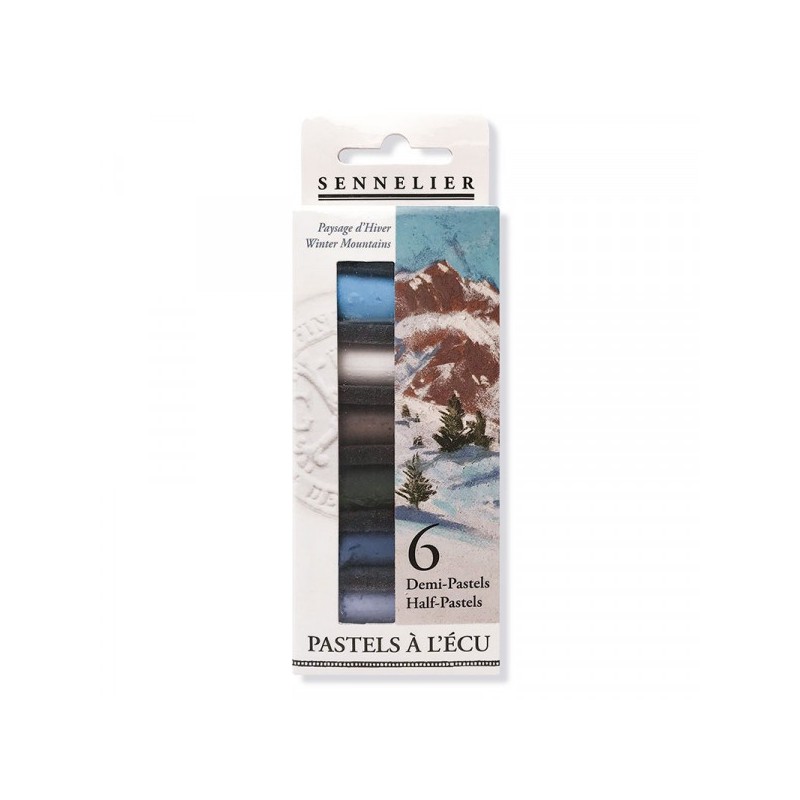 Etui 6 demi pastels à l'écu - Paysage d'hiver - Sennelier