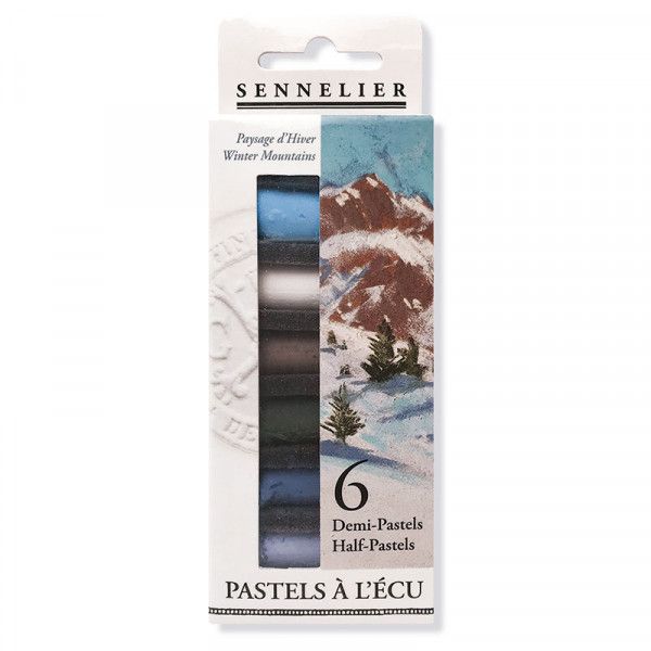 Etui 6 demi pastels à l'écu - Paysage d'hiver - Sennelier