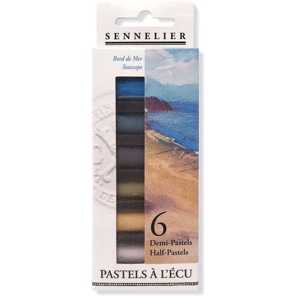 Etui 6 demi pastels à l'écu - Bord de mer - Sennelier