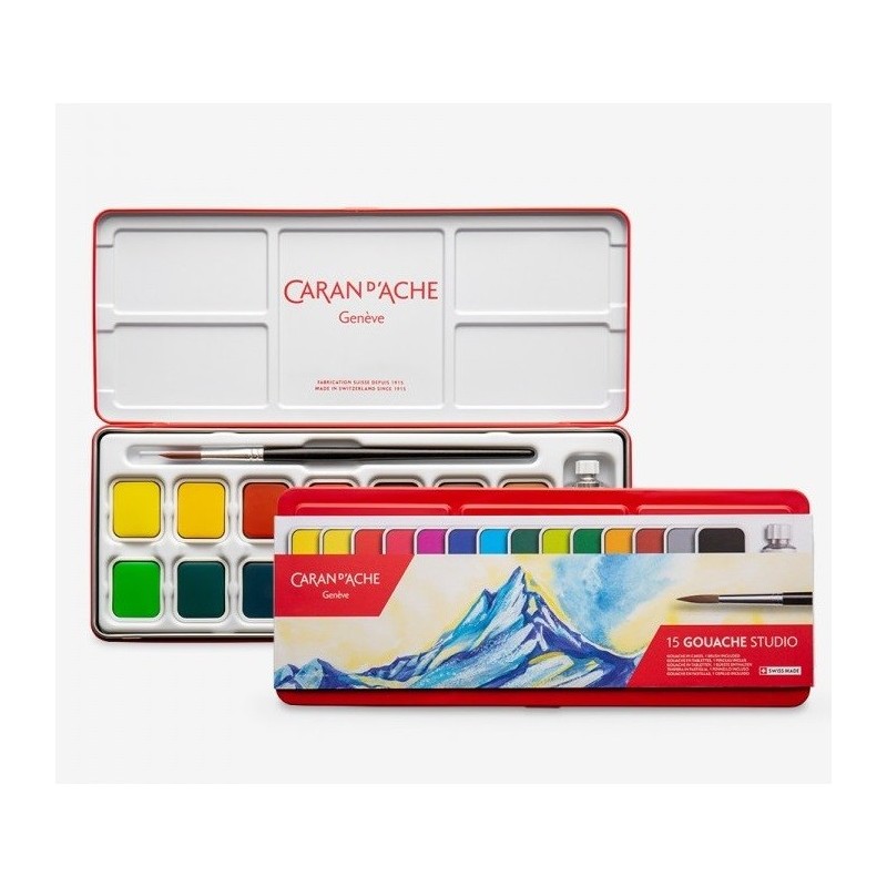Set de Gouache - 14 godets  + 1 tube - Caran d'Ache