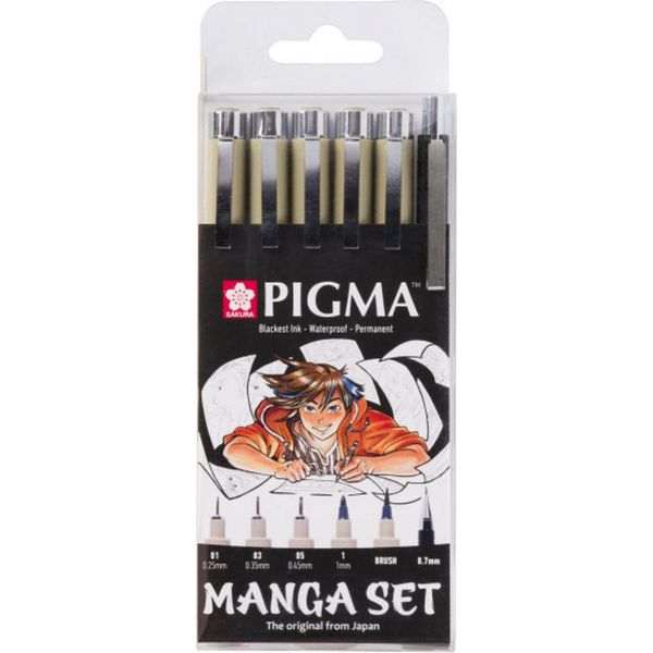 Set de 5 feutres Pigma Micron + porte-mine - Manga set