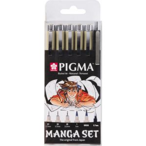 Set de 5 feutres Pigma Micron + porte-mine - Manga set
