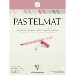 Pastelmat n°7 , beige, sable, gris foncé et sanguine