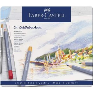 Boîte métal de 24 crayons GoldFaber Aqua 