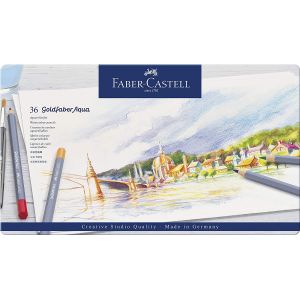 Boîte métal de 36 crayons aquarellables GoldFaber