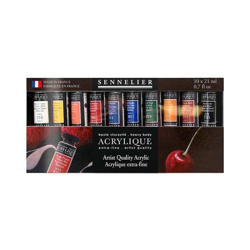 Set d'acrylique extra-fine Sennelier - 10 tubes 21ml