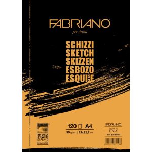 Bloc Papier Fabriano Schizzi Esquisse - 90g 120 feuilles