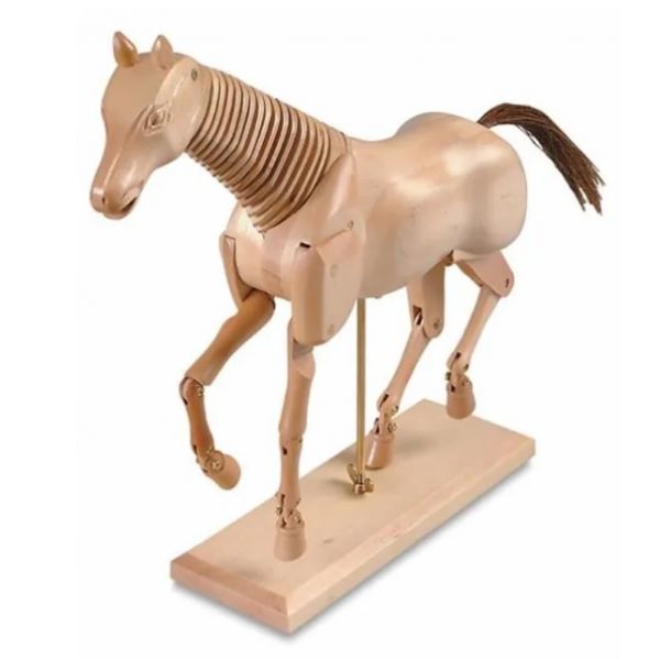 Magnifique cheval articulé bois idée cadeau 