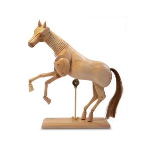 Cheval articulé en bois naturel - 30cm