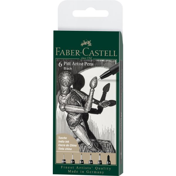 Set 6 feutres Pitt artists - Faber-Castell