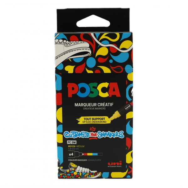 Pochette de 4 marqueurs POSCA PC5M - Classique