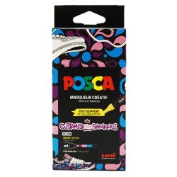 Pochette de 4 marqueurs POSCA PC5M - POP