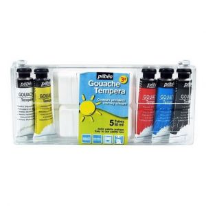 Boîte de 5 tubes 10ml de peinture gouache primaire - Pébéo